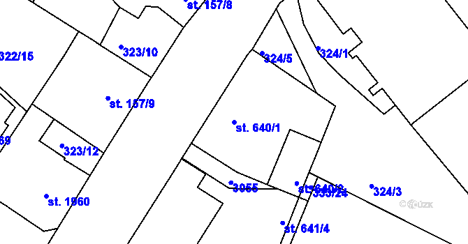 Parcela st. 640/1 v KÚ Jablonec nad Nisou, Katastrální mapa