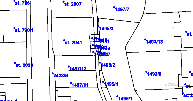 Parcela st. 4140/2 v KÚ Jablonec nad Nisou, Katastrální mapa