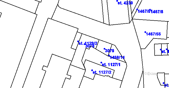 Parcela st. 3078 v KÚ Jablonec nad Nisou, Katastrální mapa