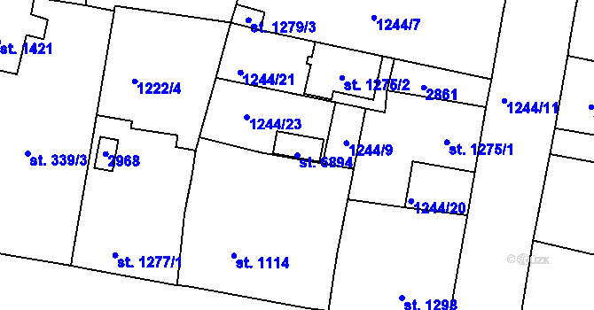 Parcela st. 6894 v KÚ Jablonec nad Nisou, Katastrální mapa