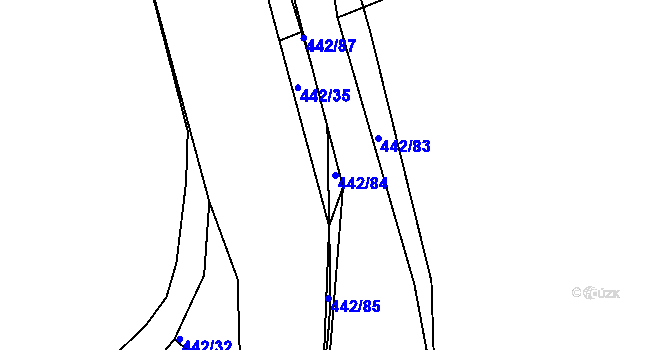 Parcela st. 442/84 v KÚ Jablonec nad Nisou, Katastrální mapa