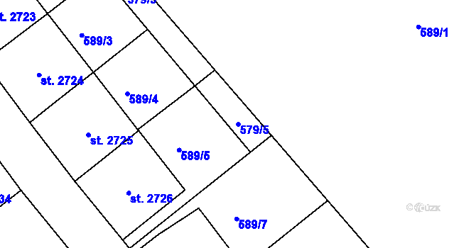 Parcela st. 579/5 v KÚ Jablonec nad Nisou, Katastrální mapa