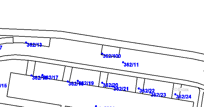 Parcela st. 362/100 v KÚ Jablonec nad Nisou, Katastrální mapa