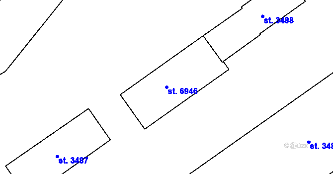 Parcela st. 6946 v KÚ Jablonec nad Nisou, Katastrální mapa