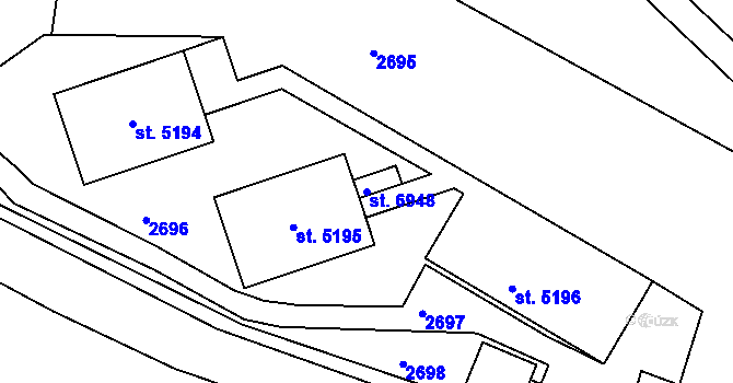 Parcela st. 6948 v KÚ Jablonec nad Nisou, Katastrální mapa