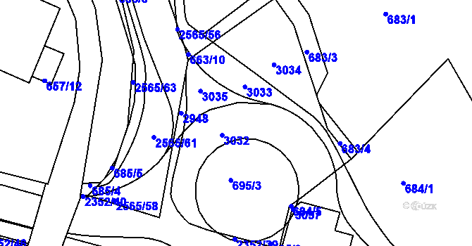 Parcela st. 3134 v KÚ Jablonec nad Nisou, Katastrální mapa