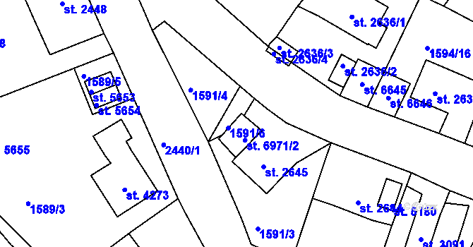 Parcela st. 6971/2 v KÚ Jablonec nad Nisou, Katastrální mapa