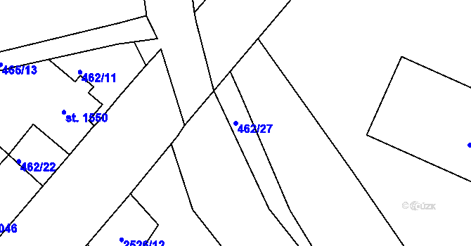 Parcela st. 462/27 v KÚ Jablonec nad Nisou, Katastrální mapa