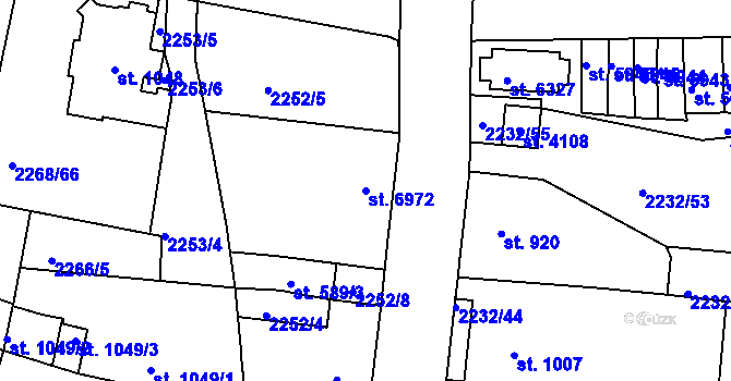 Parcela st. 6972 v KÚ Jablonec nad Nisou, Katastrální mapa