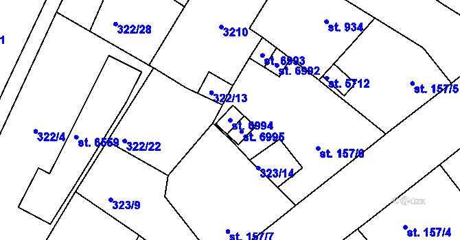 Parcela st. 6994 v KÚ Jablonec nad Nisou, Katastrální mapa