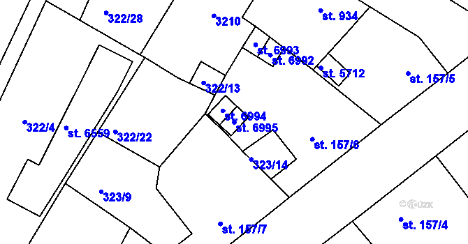 Parcela st. 6995 v KÚ Jablonec nad Nisou, Katastrální mapa