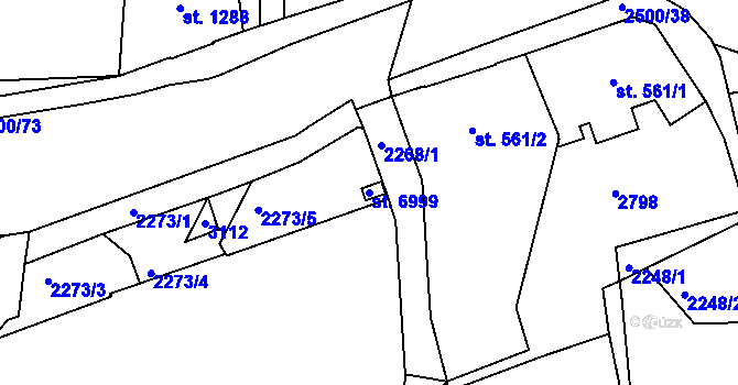Parcela st. 6999 v KÚ Jablonec nad Nisou, Katastrální mapa