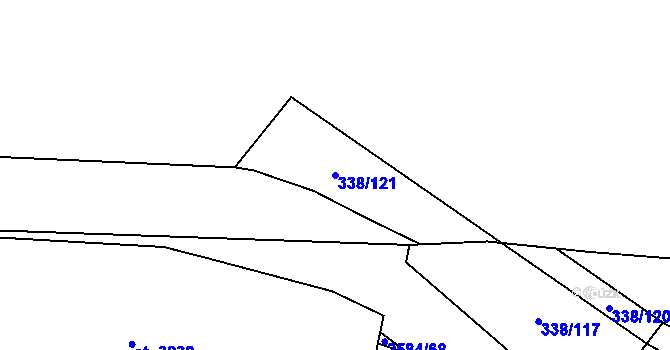 Parcela st. 338/121 v KÚ Jablonec nad Nisou, Katastrální mapa