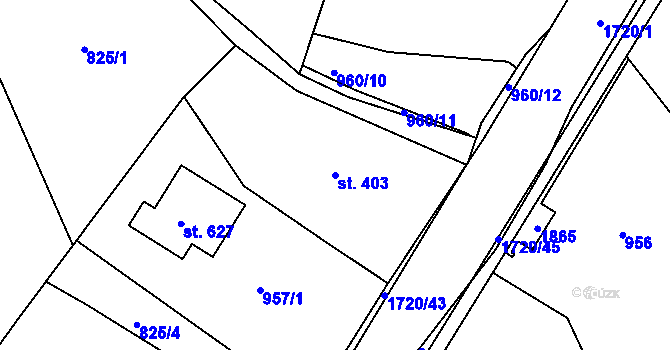 Parcela st. 403 v KÚ Jablonecké Paseky, Katastrální mapa