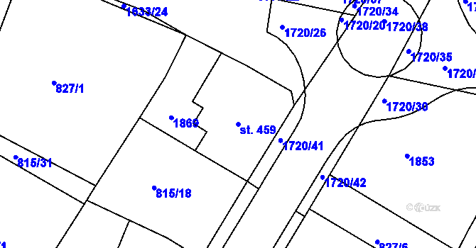 Parcela st. 459 v KÚ Jablonecké Paseky, Katastrální mapa