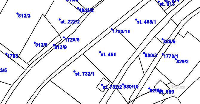 Parcela st. 461 v KÚ Jablonecké Paseky, Katastrální mapa
