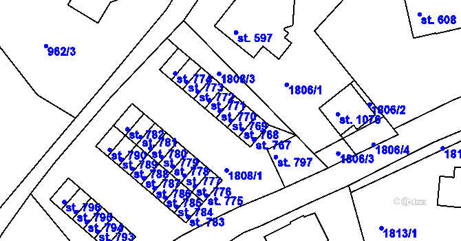 Parcela st. 769 v KÚ Jablonecké Paseky, Katastrální mapa
