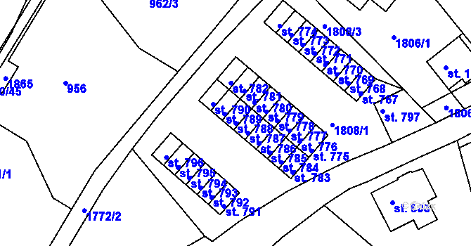 Parcela st. 788 v KÚ Jablonecké Paseky, Katastrální mapa