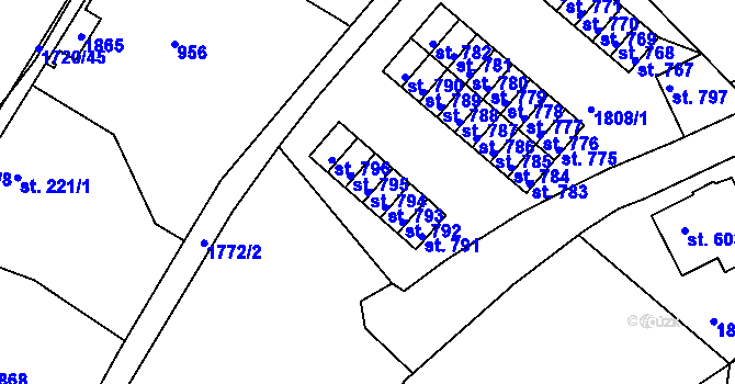 Parcela st. 794 v KÚ Jablonecké Paseky, Katastrální mapa