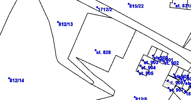 Parcela st. 828 v KÚ Jablonecké Paseky, Katastrální mapa