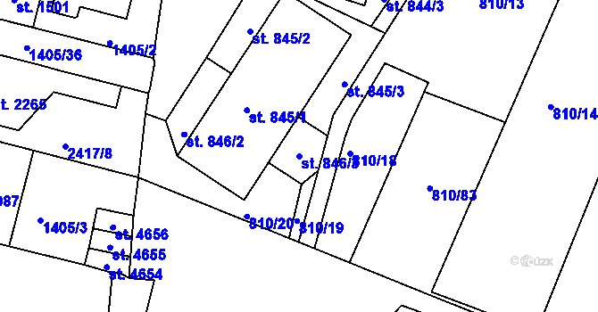 Parcela st. 846/3 v KÚ Jablonecké Paseky, Katastrální mapa