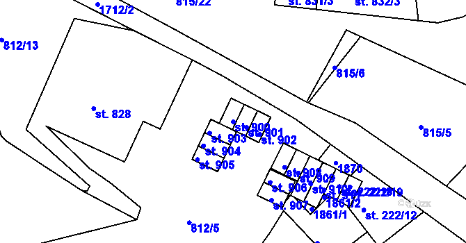 Parcela st. 900 v KÚ Jablonecké Paseky, Katastrální mapa