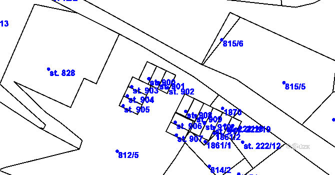 Parcela st. 902 v KÚ Jablonecké Paseky, Katastrální mapa
