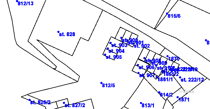 Parcela st. 905 v KÚ Jablonecké Paseky, Katastrální mapa
