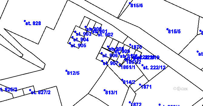 Parcela st. 906 v KÚ Jablonecké Paseky, Katastrální mapa