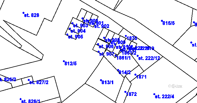 Parcela st. 907 v KÚ Jablonecké Paseky, Katastrální mapa
