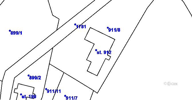 Parcela st. 912 v KÚ Jablonecké Paseky, Katastrální mapa
