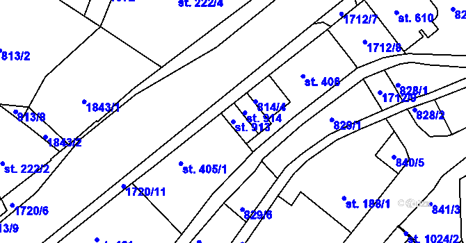 Parcela st. 913 v KÚ Jablonecké Paseky, Katastrální mapa