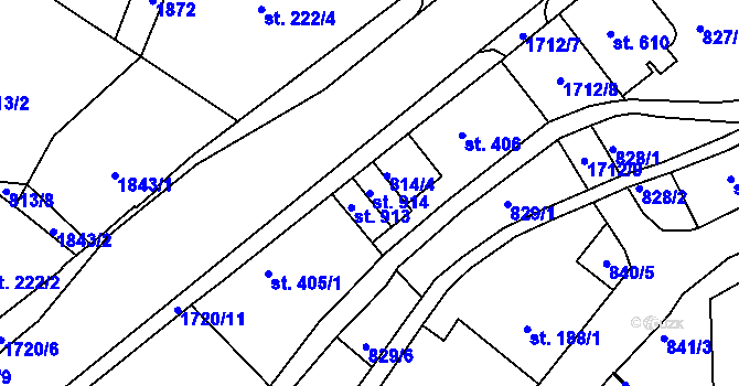 Parcela st. 914 v KÚ Jablonecké Paseky, Katastrální mapa