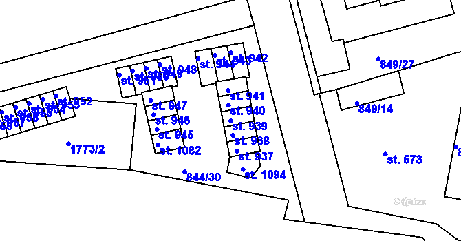 Parcela st. 939 v KÚ Jablonecké Paseky, Katastrální mapa