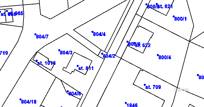 Parcela st. 804/2 v KÚ Jablonecké Paseky, Katastrální mapa
