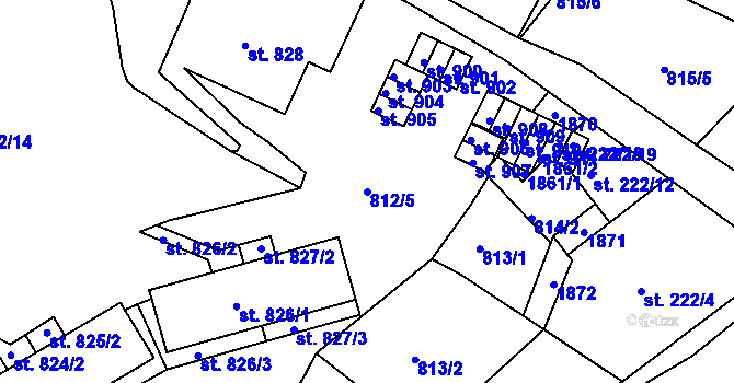 Parcela st. 812/5 v KÚ Jablonecké Paseky, Katastrální mapa