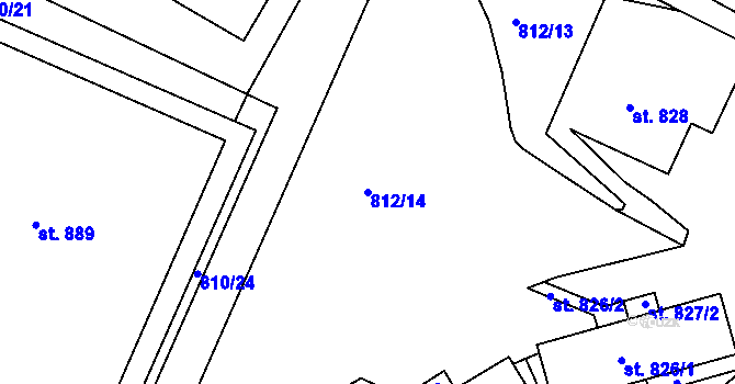 Parcela st. 812/14 v KÚ Jablonecké Paseky, Katastrální mapa
