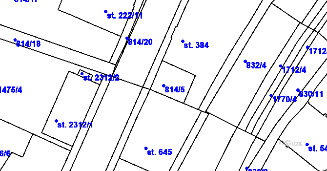 Parcela st. 814/5 v KÚ Jablonecké Paseky, Katastrální mapa