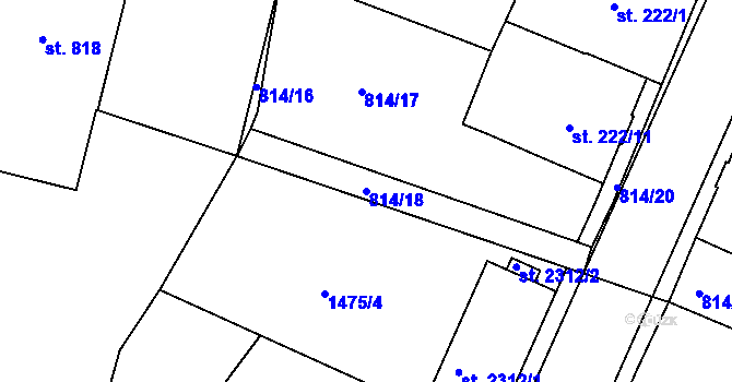 Parcela st. 814/18 v KÚ Jablonecké Paseky, Katastrální mapa