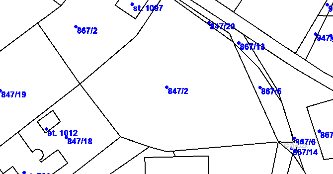 Parcela st. 847/2 v KÚ Jablonecké Paseky, Katastrální mapa