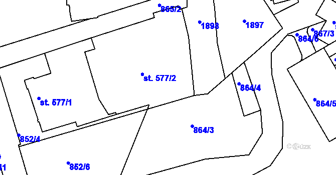 Parcela st. 852/5 v KÚ Jablonecké Paseky, Katastrální mapa
