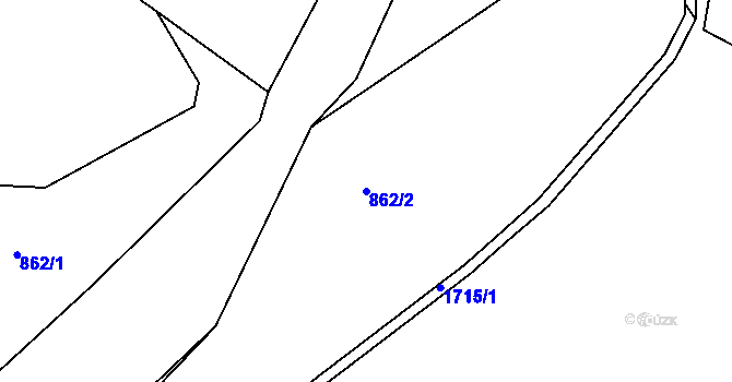 Parcela st. 862/2 v KÚ Jablonecké Paseky, Katastrální mapa