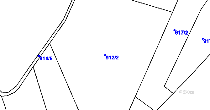Parcela st. 912/2 v KÚ Jablonecké Paseky, Katastrální mapa