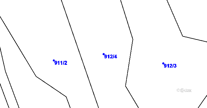 Parcela st. 912/4 v KÚ Jablonecké Paseky, Katastrální mapa