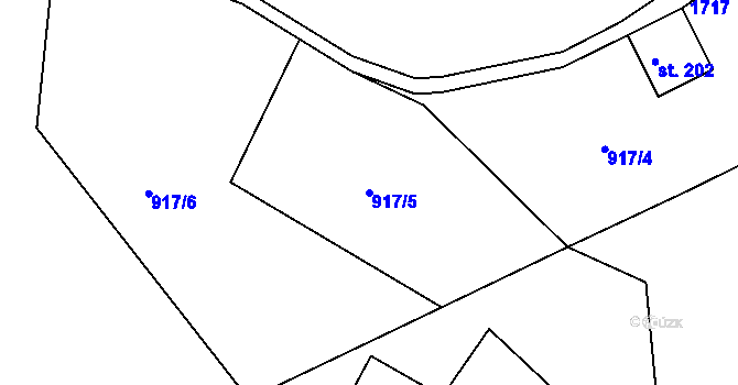 Parcela st. 917/5 v KÚ Jablonecké Paseky, Katastrální mapa