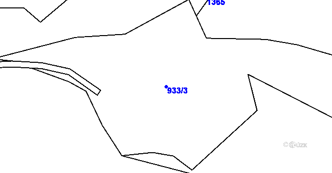 Parcela st. 933/3 v KÚ Jablonecké Paseky, Katastrální mapa