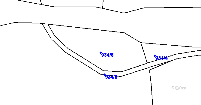 Parcela st. 934/6 v KÚ Jablonecké Paseky, Katastrální mapa