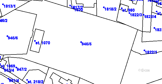Parcela st. 946/5 v KÚ Jablonecké Paseky, Katastrální mapa