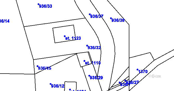 Parcela st. 936/32 v KÚ Jablonecké Paseky, Katastrální mapa