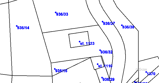 Parcela st. 1123 v KÚ Jablonecké Paseky, Katastrální mapa